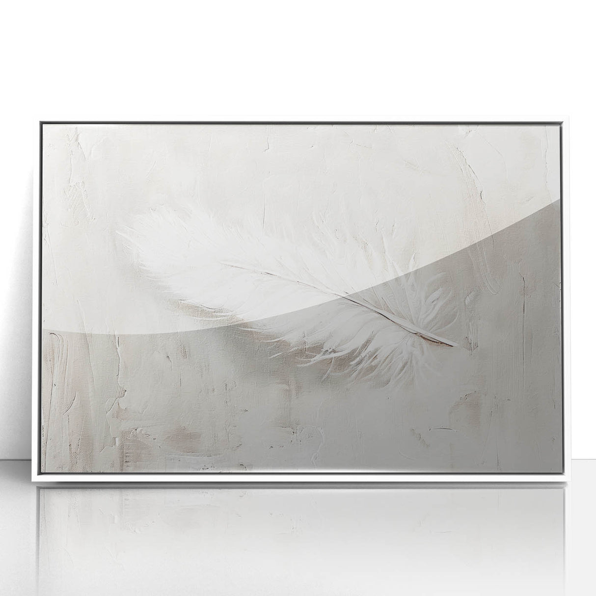 Canvas Art for Dining Area - Minimalist Feather Wall Décor