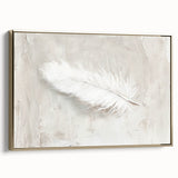 Canvas Art for Dining Area - Minimalist Feather Wall Décor
