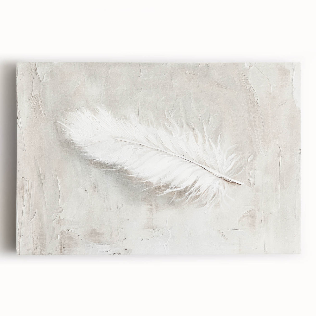 Canvas Art for Dining Area - Minimalist Feather Wall Décor