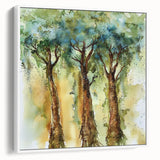 Framed canvas artwork showcasing abstract floral designs in vibrant colors, set against a sleek white frame, emphasizing modern decor aesthetics. Perfect for enhancing living spaces or offices with a touch of elegance and creativity.