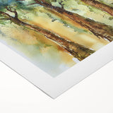 Abstract floral rolled canvas art showcasing vibrant colors of pink, green, and gold, ideal for modern home decor. Perfect for adding a touch of elegance and nature to any interior space.