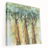 Abstract floral stretched canvas artwork showcasing vibrant colors and intricate patterns, displayed from a side view to highlight its depth and texture. Perfect for modern home decor.