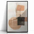 Framed acrylic art piece showcasing a minimalist black abstract design, perfect for modern decor, displayed against a white wall to highlight its elegance.