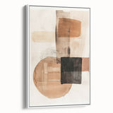 Framed abstract minimalist wall art in white hues, showcasing a sleek side view, perfect for contemporary home decor. Ideal for enhancing modern interiors.