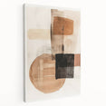 Abstract minimalist wall art design on stretched canvas, showcasing soft pastel colors and geometric shapes, ideal for modern home decor.