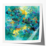 Colorful Abstract Wall Art – Turquoise, Yellow & Purple Canvas