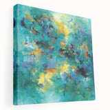 Colorful Abstract Wall Art – Turquoise, Yellow & Purple Canvas
