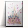 Magical Girls Room Wall Art - Pink Castle Nursery Art Print