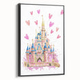 Magical Girls Room Wall Art - Pink Castle Nursery Art Print