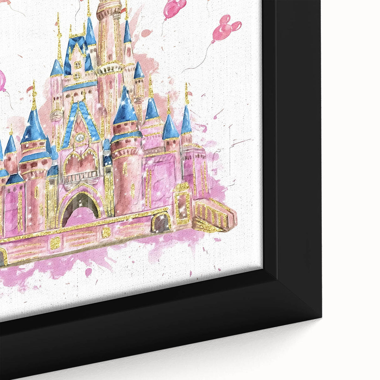 Magical Girls Room Wall Art - Pink Castle Nursery Art Print