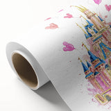 Magical Girls Room Wall Art - Pink Castle Nursery Art Print