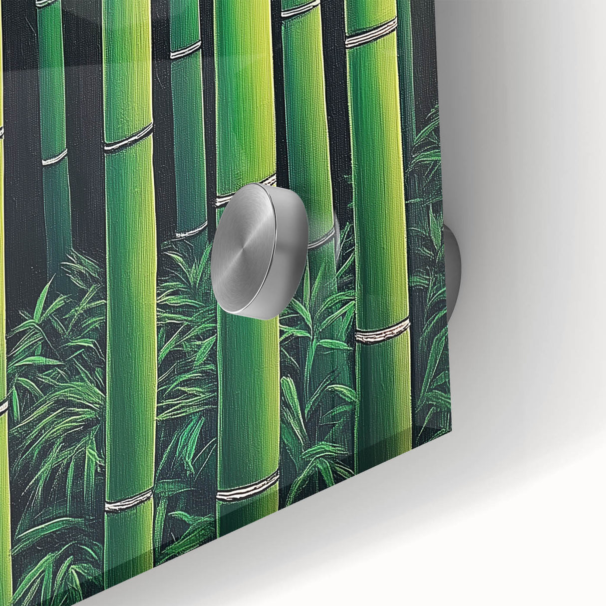 Close-up of vibrant abstract floral acrylic artwork on glass, showcasing intricate details and vivid colors, perfect for modern home decor accents.
