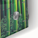 Close-up of vibrant abstract floral acrylic artwork on glass, showcasing intricate details and vivid colors, perfect for modern home decor accents.