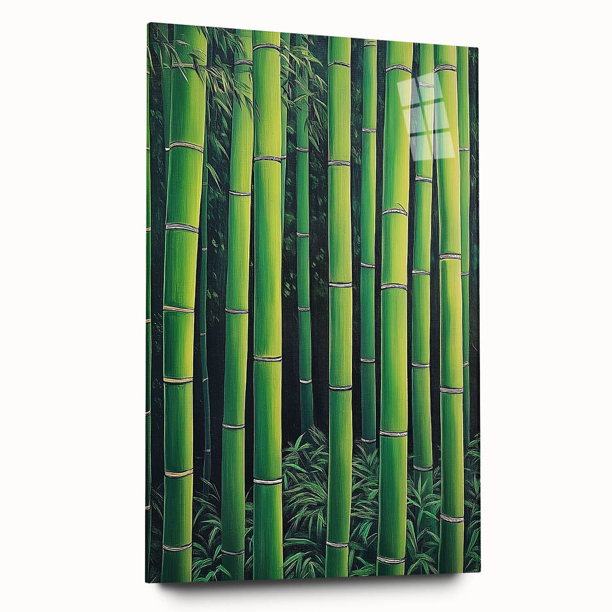 Abstract floral acrylic glass artwork showcasing vibrant colors and intricate patterns, viewed from the side, highlighting its modern design and elegant finish. Perfect for contemporary home decor or art collectors.