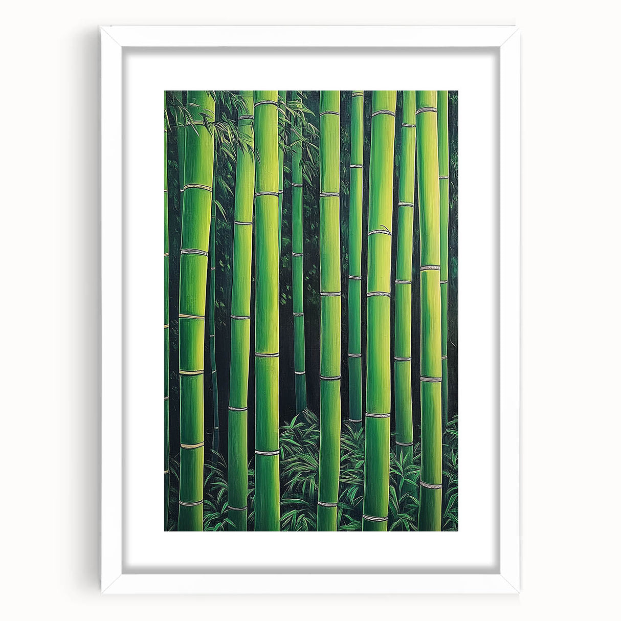 Abstract floral frame with a white mat, showcasing vibrant colors and intricate designs, perfect for modern home decor or art galleries. The elegant composition highlights the beauty of nature-inspired art in a stylish presentation.