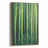 Framed canvas artwork showcasing an abstract floral design in vibrant colors, featuring a gold frame, ideal for modern home decor or art collection.