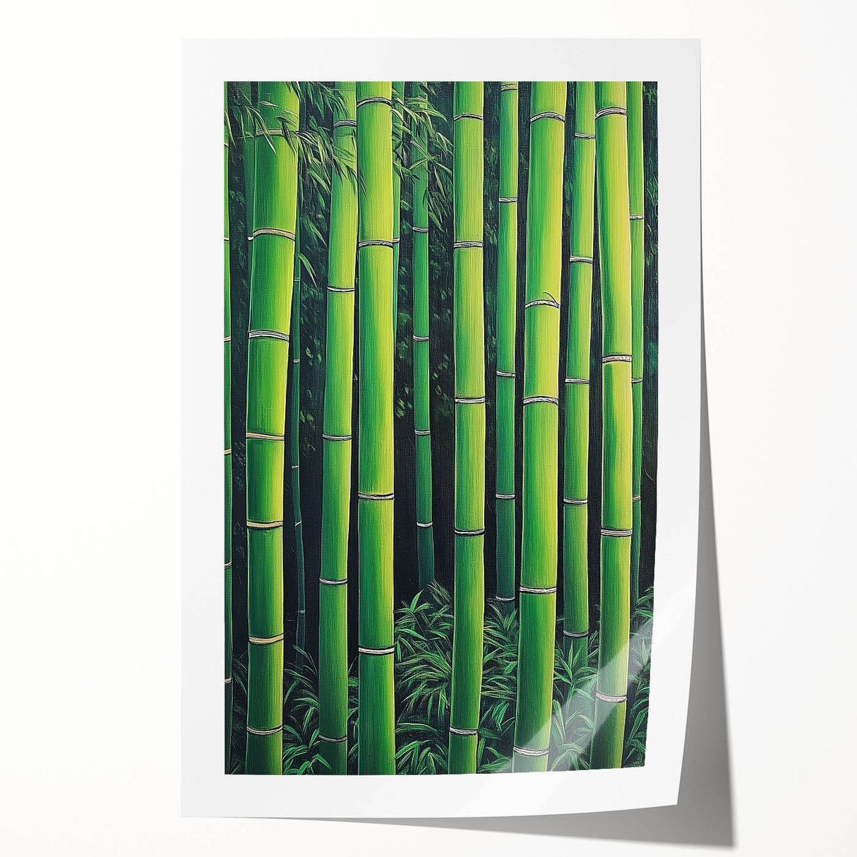 Abstract floral design rolled print showcasing vibrant colors and intricate patterns, elegantly packaged in a protective cardboard tube for display or gifting.