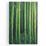 Abstract floral art stretched canvas showcasing vibrant pink, blue, and green blooms against a soft cream background, perfect for modern home decor.