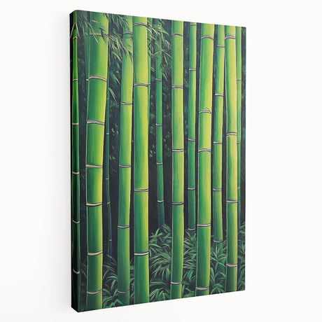 Stretched canvas showcasing an abstract floral design with vibrant colors and intricate patterns, perfect for modern home decor, viewed from the side.
