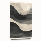 Abstract minimalist wall art design showcased in a sleek acrylic frame, featuring soft pastel colors with geometric shapes, ideal for modern home decor.