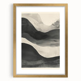 Abstract minimalist wall art framed in gold, showcasing elegant geometric patterns on a white background, perfect for modern home décor. This piece adds a touch of sophistication and style to any room, enhancing the aesthetic appeal of contemporary interiors.