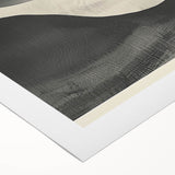 Abstract minimalist wall art on rolled canvas, showcasing soft pastel colors and geometric shapes, perfect for modern home decor. Packaged securely in a cardboard tube for safe shipping.