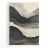 Abstract minimalist wall art on stretched canvas showcasing soft earthy tones and geometric shapes, perfect for modern home decor and artistic expression.