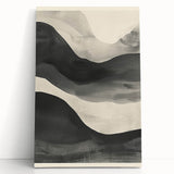 Abstract minimalist wall art print on stretched canvas, showcasing soft pastel colors and geometric shapes, ideal for modern home decor or office spaces.