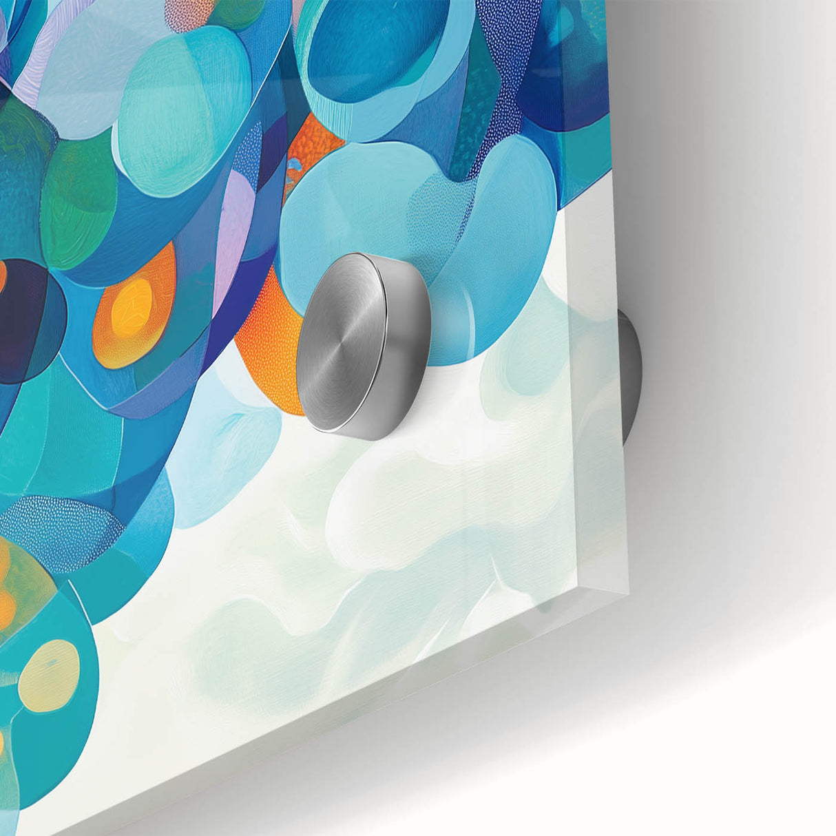 Playful Abstract Wall Art – Aqua, Navy & Orange Modern Canvas