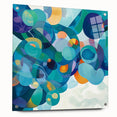 Playful Abstract Wall Art – Aqua, Navy & Orange Modern Canvas
