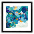 Playful Abstract Wall Art – Aqua, Navy & Orange Modern Canvas
