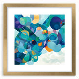 Playful Abstract Wall Art – Aqua, Navy & Orange Modern Canvas
