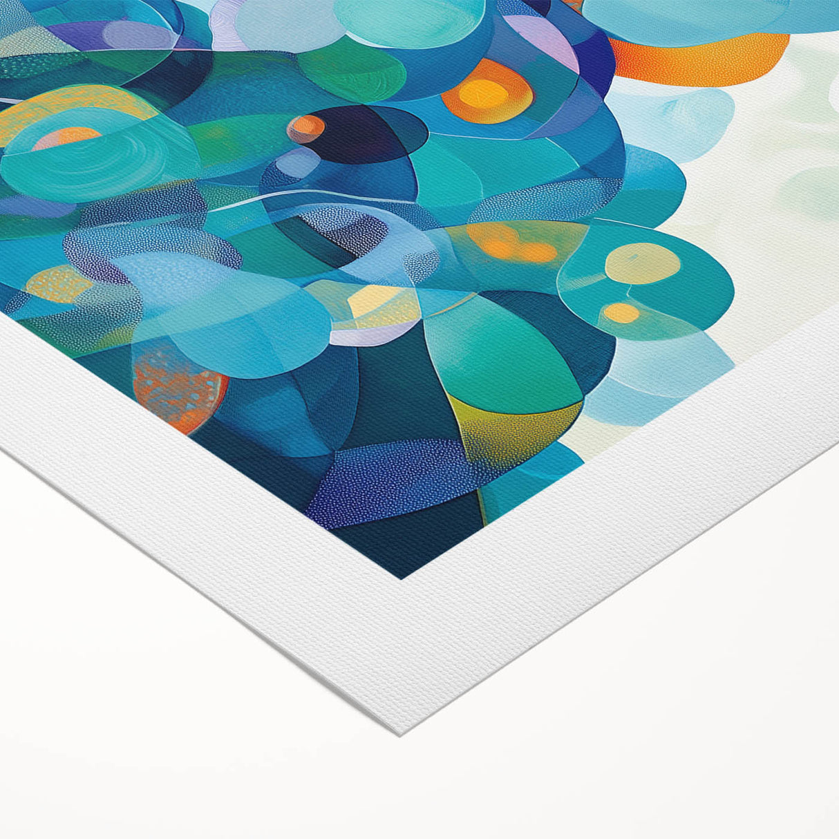 Playful Abstract Wall Art – Aqua, Navy & Orange Modern Canvas