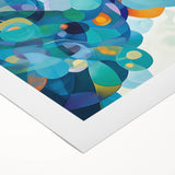 Playful Abstract Wall Art – Aqua, Navy & Orange Modern Canvas