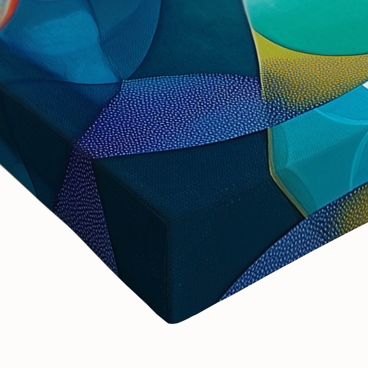 Playful Abstract Wall Art – Aqua, Navy & Orange Modern Canvas