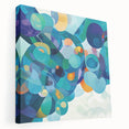 Playful Abstract Wall Art – Aqua, Navy & Orange Modern Canvas