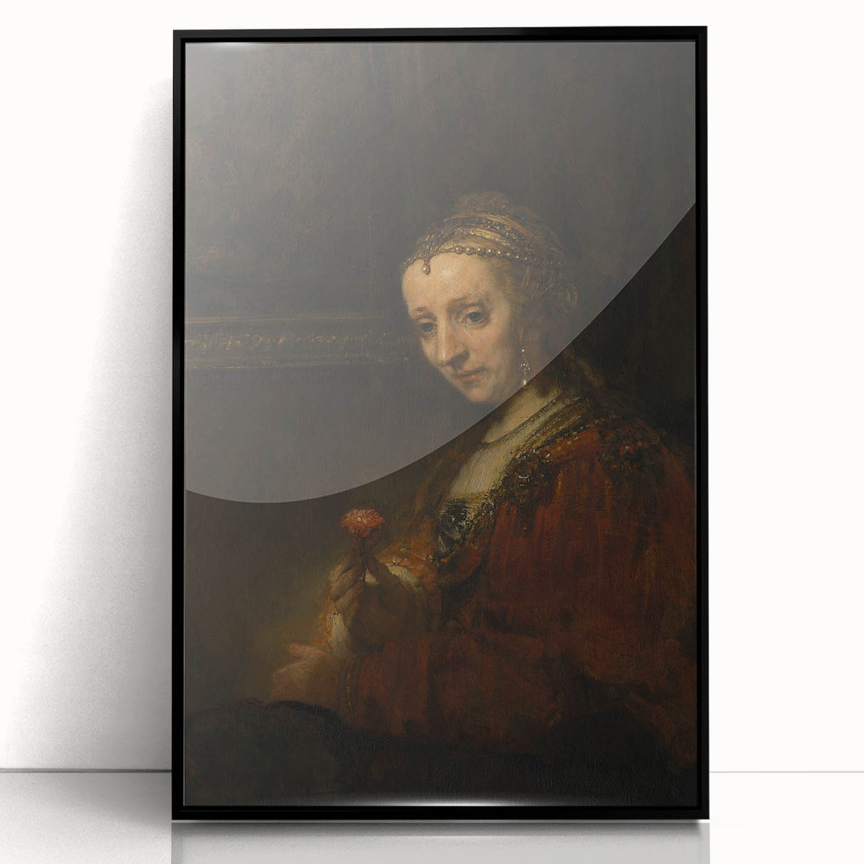 Baroque Woman with Flower Wall Art – Timeless Elegance