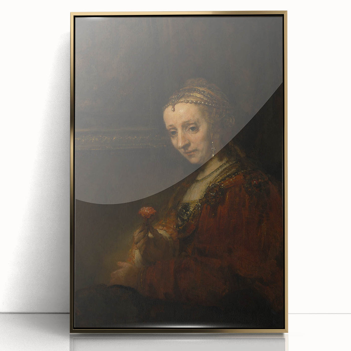 Baroque Woman with Flower Wall Art – Timeless Elegance