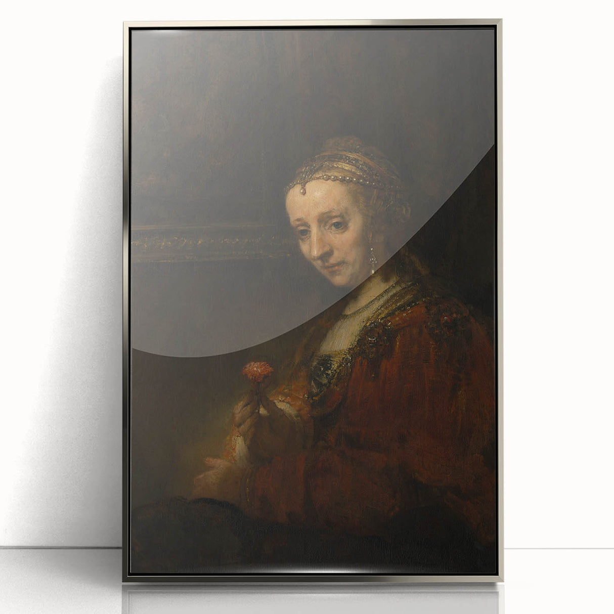 Baroque Woman with Flower Wall Art – Timeless Elegance