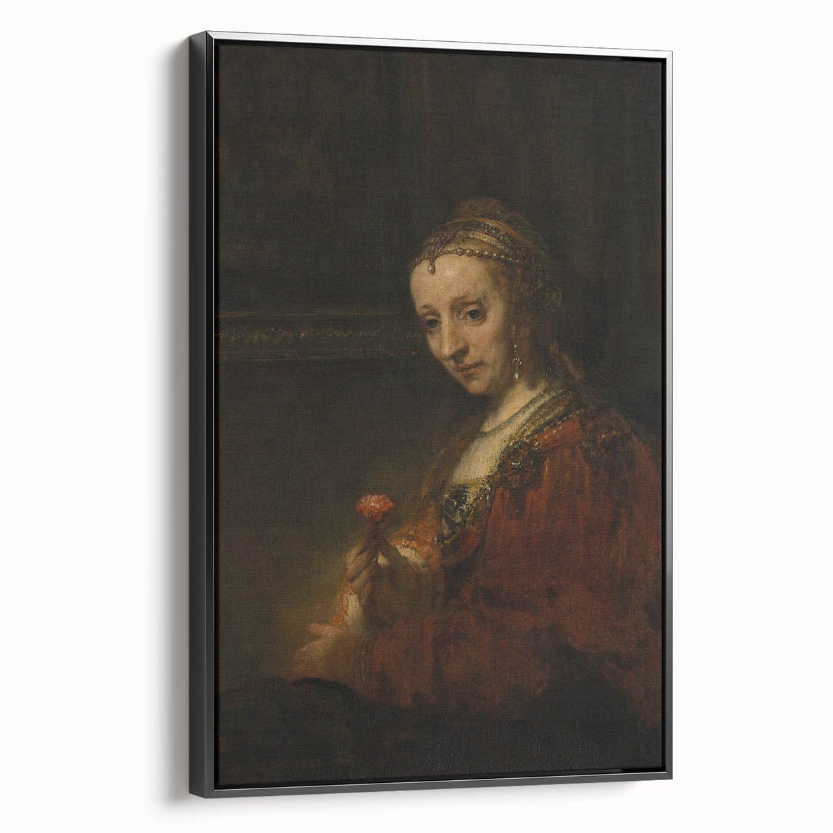 Baroque Woman with Flower Wall Art – Timeless Elegance
