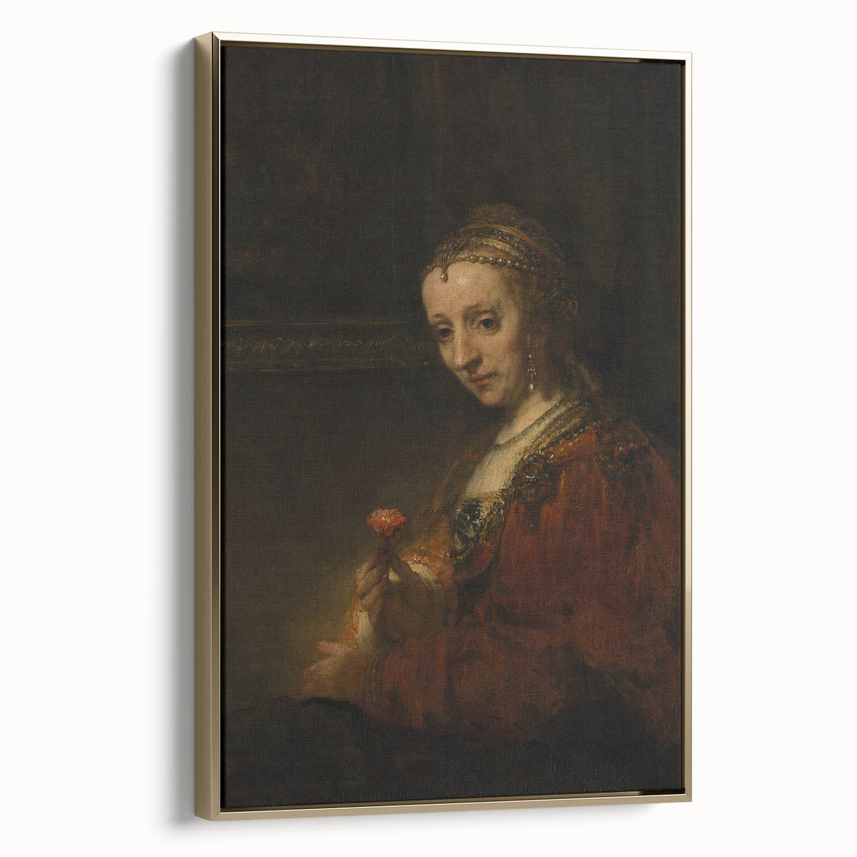 Baroque Woman with Flower Wall Art – Timeless Elegance