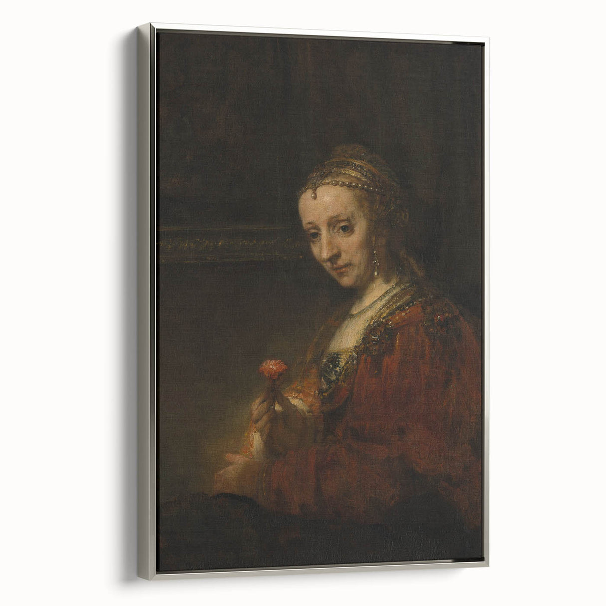 Baroque Woman with Flower Wall Art – Timeless Elegance