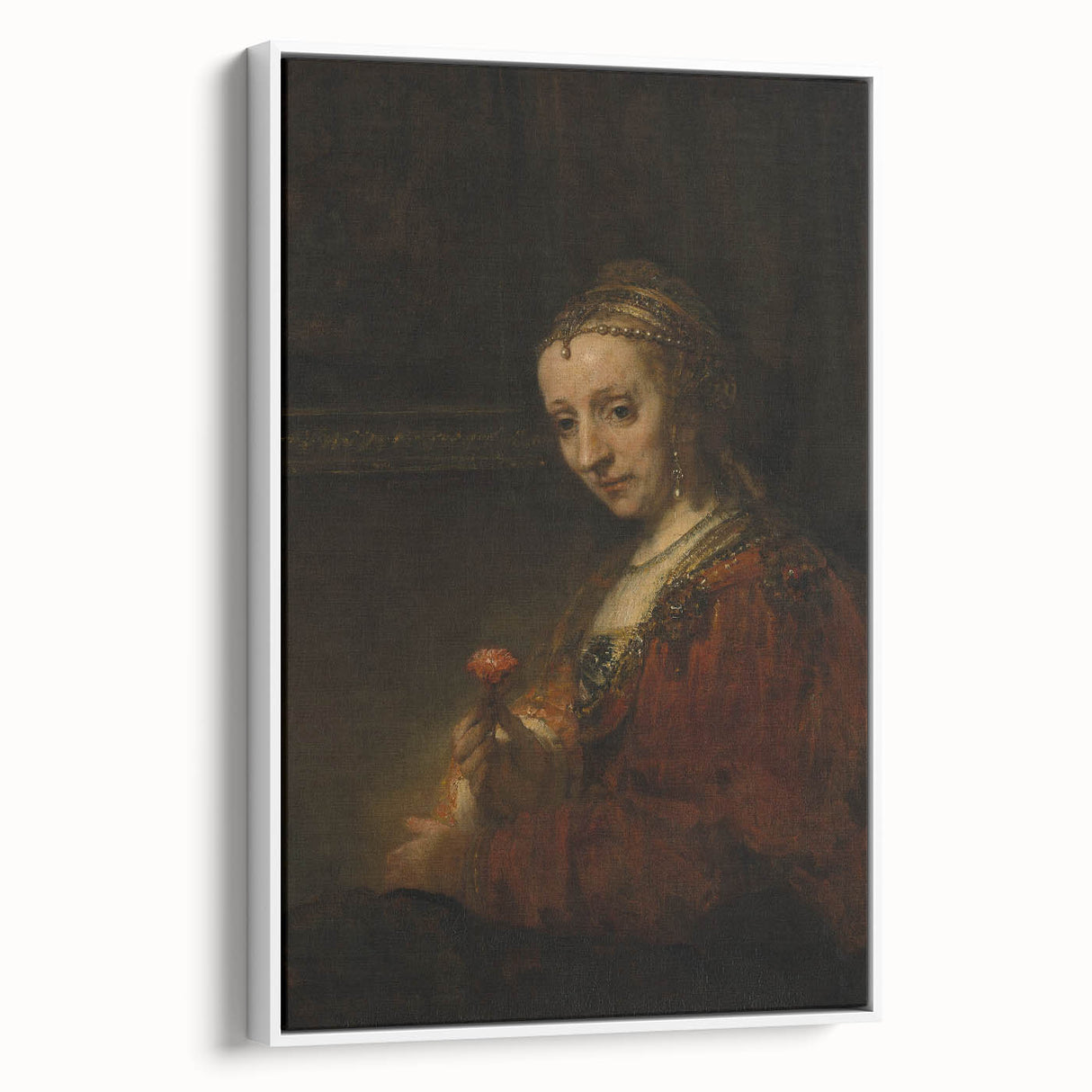 Baroque Woman with Flower Wall Art – Timeless Elegance