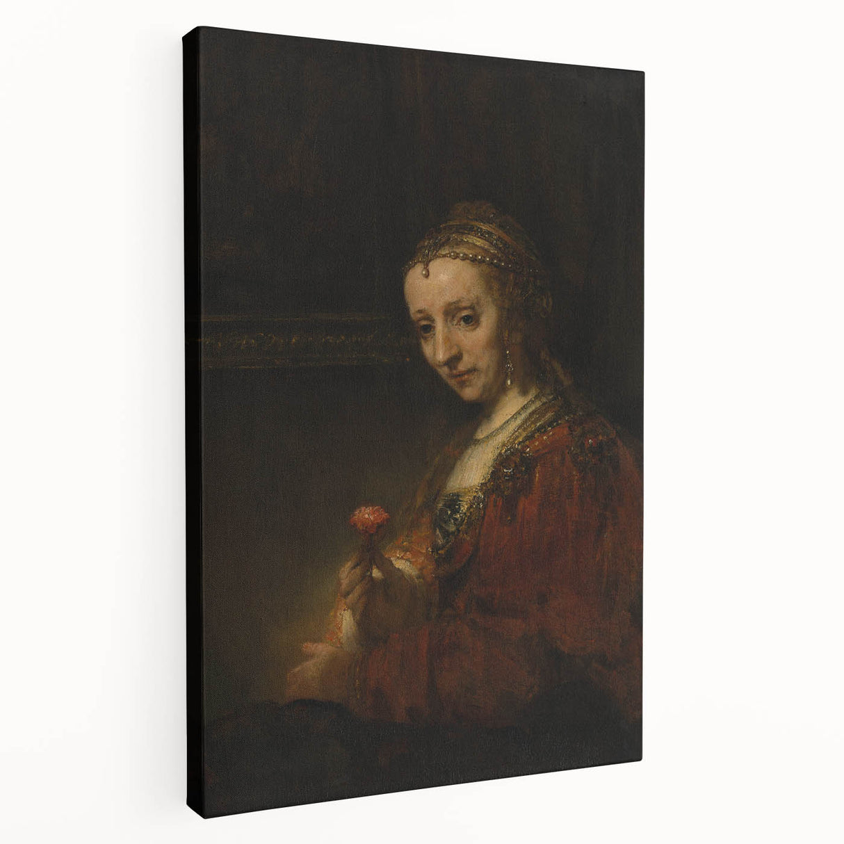 Baroque Woman with Flower Wall Art – Timeless Elegance
