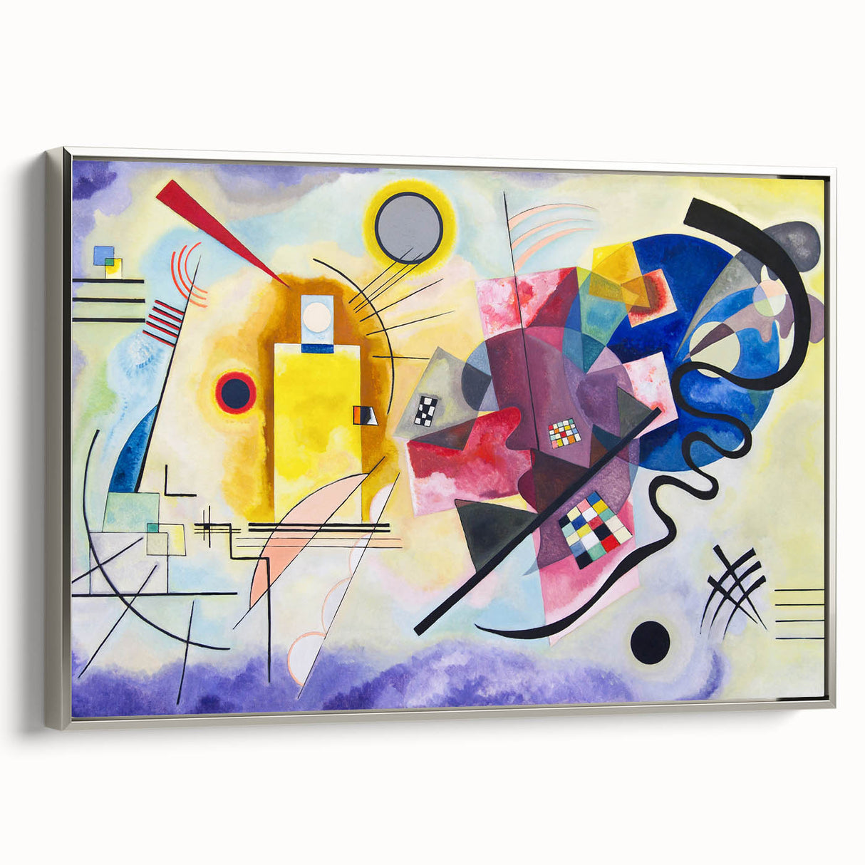 Dynamic Abstract Modern Wall Art - "Yellow-Red-Blue" by Kandinsky
