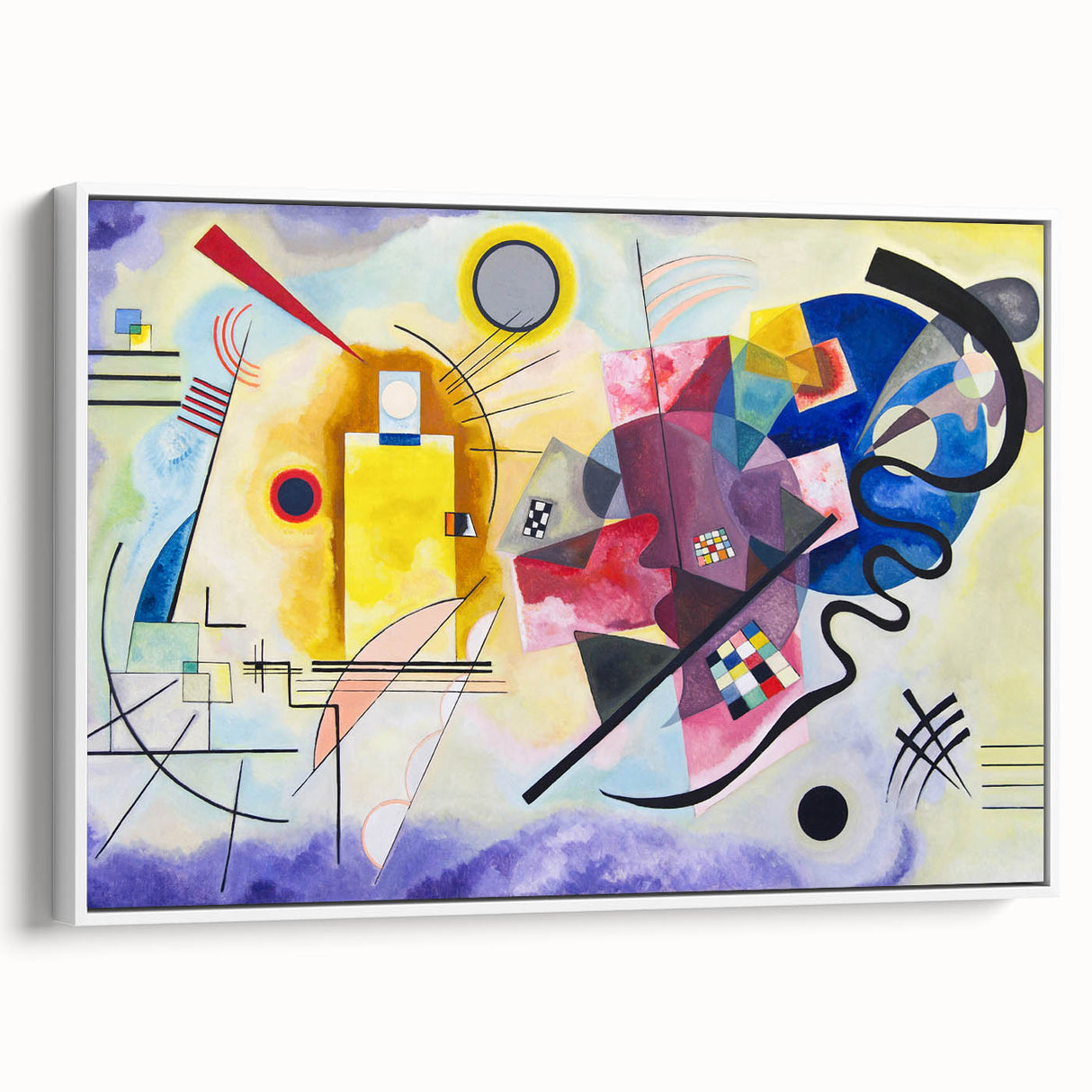 Dynamic Abstract Modern Wall Art - "Yellow-Red-Blue" by Kandinsky