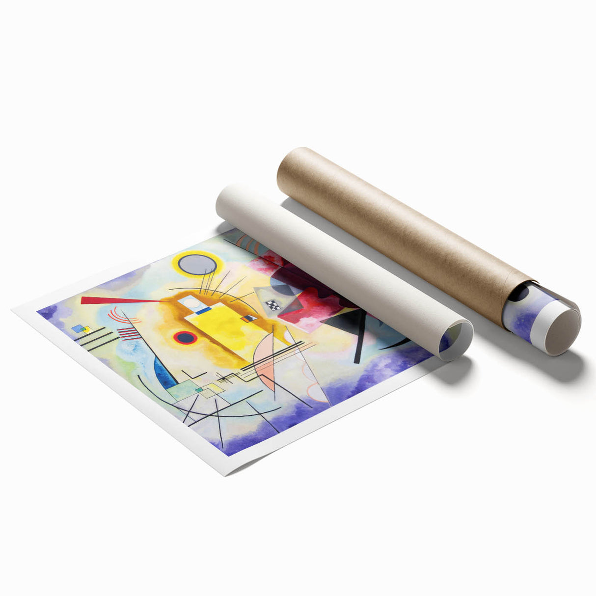Dynamic Abstract Modern Wall Art - "Yellow-Red-Blue" by Kandinsky