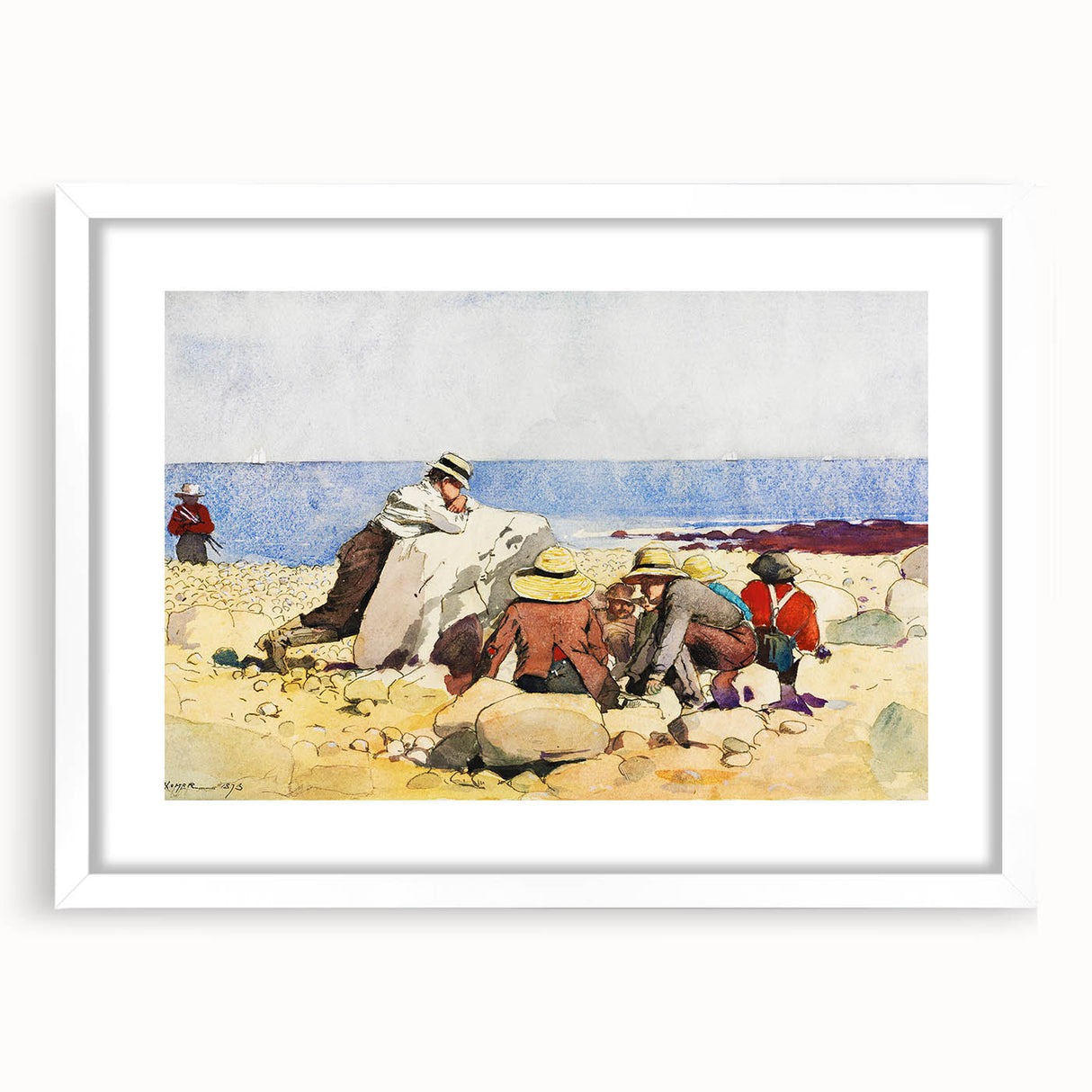 Beach Scene Art Print - A Clam Bake by Winslow Homer - Coastal Realism