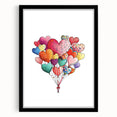 Colorful Heart Balloon Wall Art - Kids Room and Nursery Print
