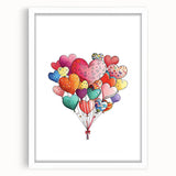 Colorful Heart Balloon Wall Art - Kids Room and Nursery Print
